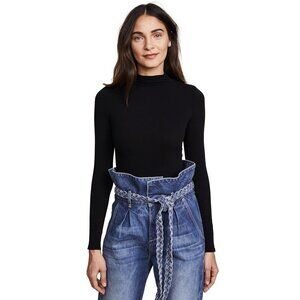 commando Long Sleeve Mockneck Bodysuit Stretch Black One Size